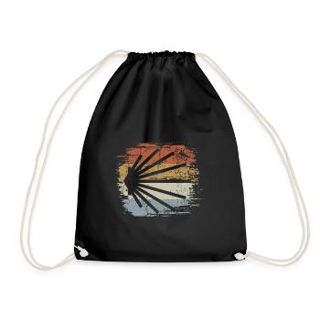 Camino - Camino de Santiago - Pèlerinage - Retro Vintage - Sac de sport léger - noir - Devant