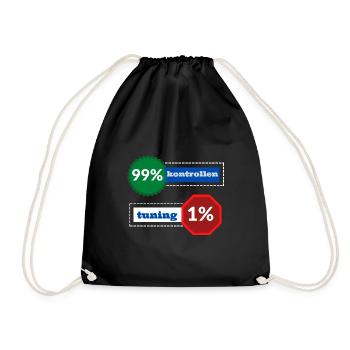 1% Tuning 99% Kontrollen - Turnbeutel - Schwarz - Vorne