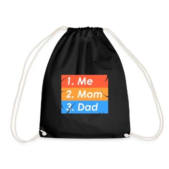 1. Ich 2. Mama 3. Papa - Turnbeutel - Schwarz - Vorne