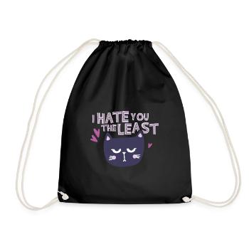 Hate you the least black - Drawstring Bag - black - Front
