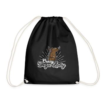 Nagetier Degu Haustier Spruch Geschenk Maus - Turnbeutel - Schwarz - Vorne