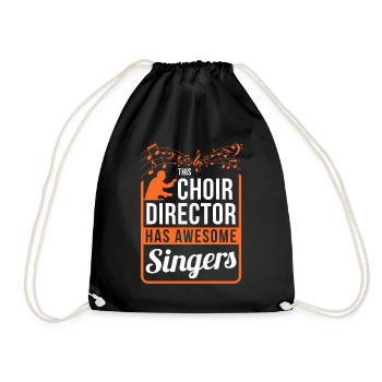 This choir director has awesome singers - Drawstring Bag - black - Front