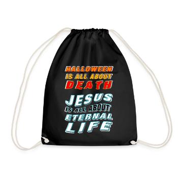 Jesus is about Life - Drawstring Bag - black - Front