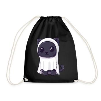 Panthère Halloween Bande dessinée Fantôme - Sac de sport léger - noir - Devant