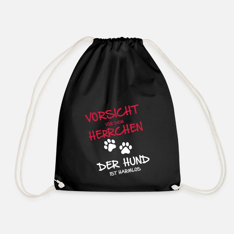 Vorsicht Herrchen - Turnbeutel - Schwarz