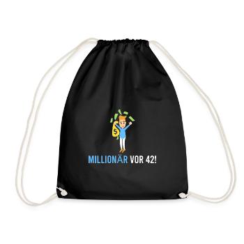 Millionär vor 42! - Turnbeutel - Schwarz - Vorne