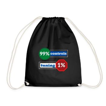1% Abstimmung 99% Kontrollen - Turnbeutel - Schwarz - Vorne
