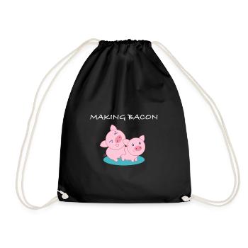 Making Bacon | Pork, Meat, Grilling, Beer - Drawstring Bag - black - Front