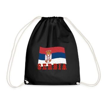 Serbien Herkunft Heimat Liebe Adler National Balka - Turnbeutel - Schwarz - Vorne