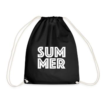 | d’été Soleil, barbecue, bière, plage, vacances - Sac de sport léger - noir - Devant
