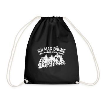 Ich mag Bäume die halten wenigstens die Fresse - Turnbeutel - Schwarz - Vorne