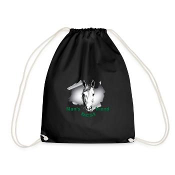 Cheval, le Meilleur ami de l homme - Sac de sport léger - noir - Devant
