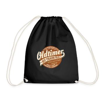 Vintage - Oldtimer - 60 years old - Birthday - Drawstring Bag - black - Front