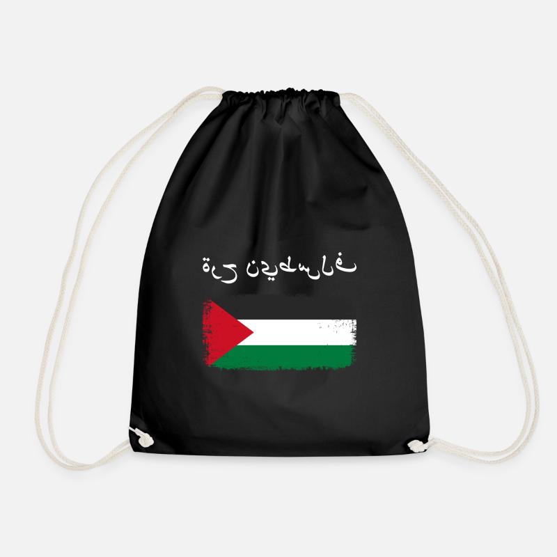 Free Palastine Tshirt Palestine - Drawstring Bag - black