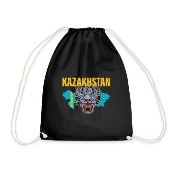 Schneeleopard National Symbol Kasachstan Jurte - Turnbeutel - Schwarz - Vorne