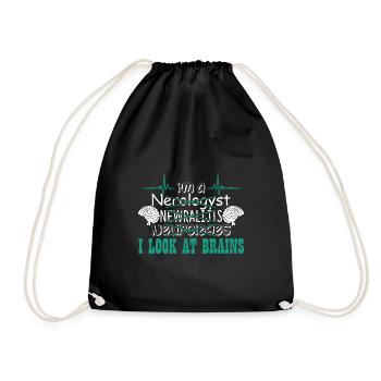 Neurologist Neurologists Look At Brains - Drawstring Bag - black - Front