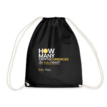 How many cryptocurrencies? - Drawstring Bag - black - Front