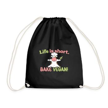 La vie est courte - Bake vegan! - Sac de sport léger - noir - Devant