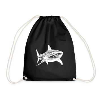 Great Tiger Shark Shark Diver Favorite Animal - Drawstring Bag - black - Front
