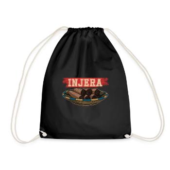 Injera eritrische Küche Essen Brot Backen - Turnbeutel - Schwarz - Vorne