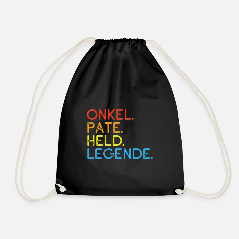 Bester Onkel - Pate - Held - Legende - Spruch - Turnbeutel - Schwarz