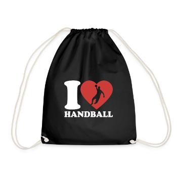 J’aime le handball - Coeur - Hobby - Sac de sport léger - noir - Devant