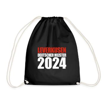 Leverkusen - Deutscher Meister 2024 - Turnbeutel - Schwarz - Vorne