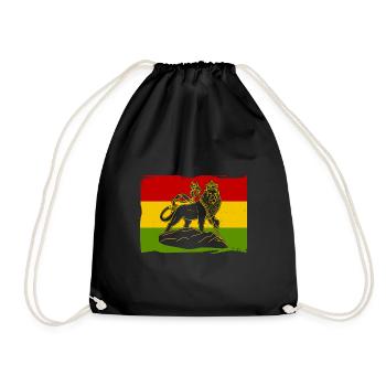 Reggae Afrika Löwe von Juda Judah Rastafari Rasta - Turnbeutel - Schwarz - Vorne