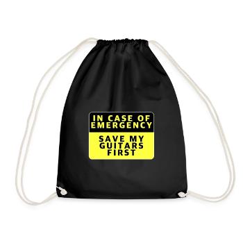 Save my guitars first | Music, Concert - Drawstring Bag - black - Front