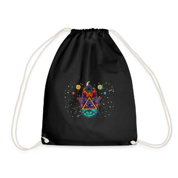 Talisman Hamsa Eye Fluchschutz Yoga Hindu - Turnbeutel - Schwarz - Vorne