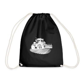 Agricultural Machinery Tractor Field Tractor Field Work - Drawstring Bag - black - Front