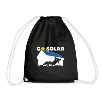 Go Solar - Photovoltaics - Solar Energy - Horizon - Drawstring Bag - black - Front