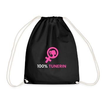 100% Tunerin - Turnbeutel - Schwarz - Vorne