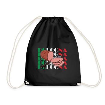 Italienische Hausgemacht Bologna Wurst Essen - Turnbeutel - Schwarz - Vorne