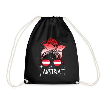 Austria - Drawstring Bag - black - Front