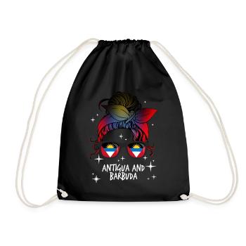 Antigua and Barbuda - Drawstring Bag - black - Front