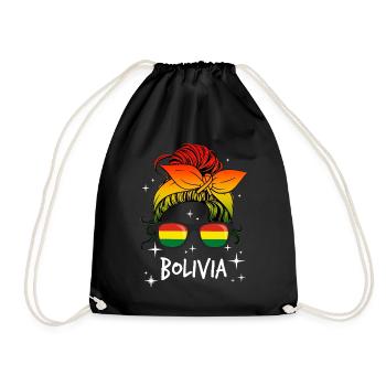Bolivia - Drawstring Bag - black - Front