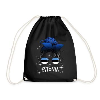 Estonia - Drawstring Bag - black - Front