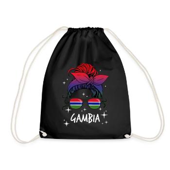 Gambia - Drawstring Bag - black - Front