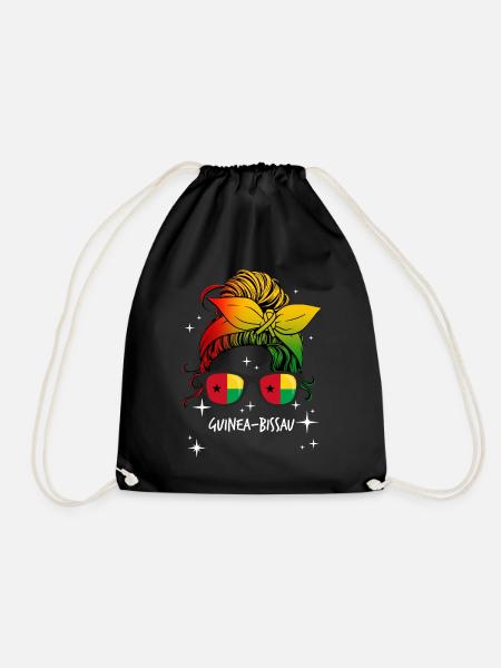 Guinea Bissau - Drawstring Bag - black