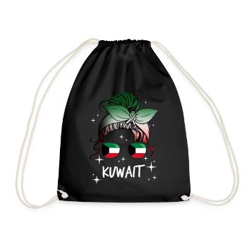 Kuwait - Turnbeutel - Schwarz - Vorne