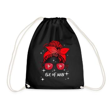 Isle of Man - Drawstring Bag - black - Front