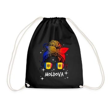 Moldova - Drawstring Bag - black - Front