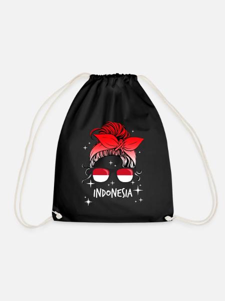 Indonesia - Drawstring Bag - black
