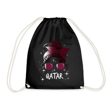 Qatar - Drawstring Bag - black - Front