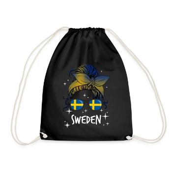 Sweden - Drawstring Bag - black - Front