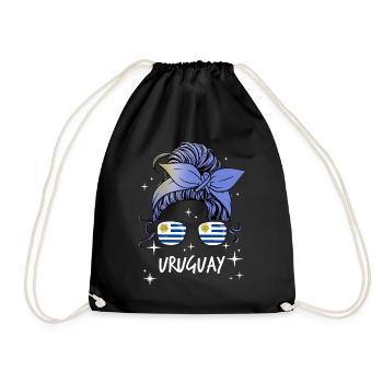 Uruguay - Drawstring Bag - black - Front
