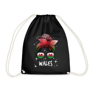 Wales - Drawstring Bag - black - Front
