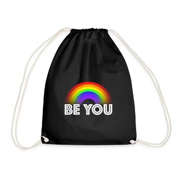 Be You, Pride Tolerance Gay Rainbow - Drawstring Bag - black - Front