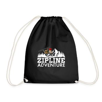 Zipliner Zipline Hobby Ziplining Mountains Saying - Drawstring Bag - black - Front